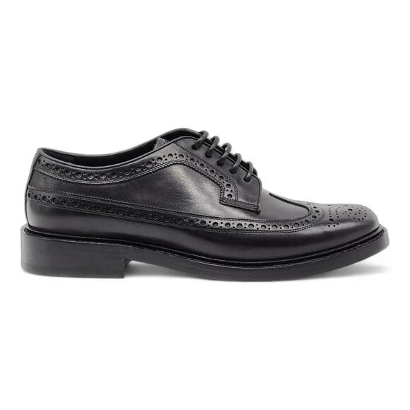 BURBERRY Men\'s Black Leather Wingtip Brogue Oxford Lace Up Dress Shoes 41.5 NEW main image 5